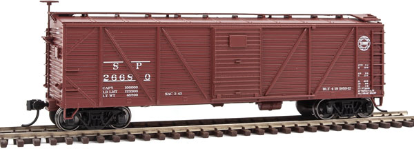 Walthers Mainline 40' Single-Sheathed Boxcar with Murphy Ends - Ready To Run -- Southern Pacific(TM) #26680 (Boxcar Red, Small Lines Logo) - 910-40572