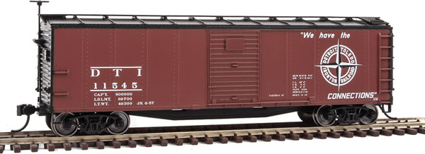 Walthers Mainline 40' Rebuilt Steel Boxcar - Ready To Run -- Detroit, Toledo & Ironton #11545 (Boxcar Red, black, Compass Logo) - 910-40808