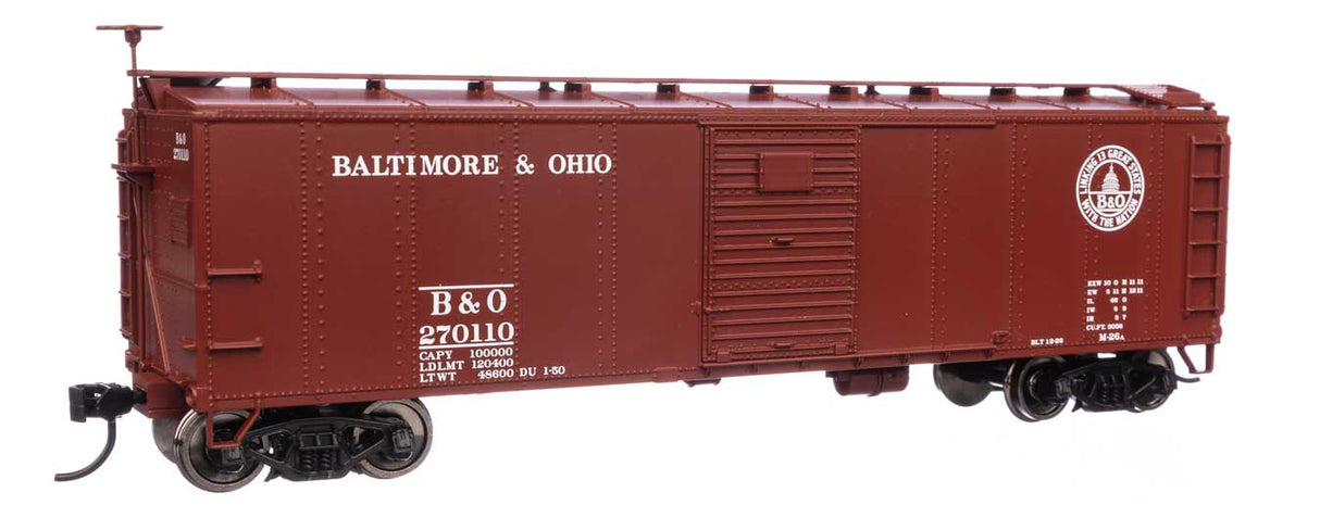 WalthersMainline HO 40' Early X29 Boxcar - Ready to Run -- Baltimore & Ohio #270110