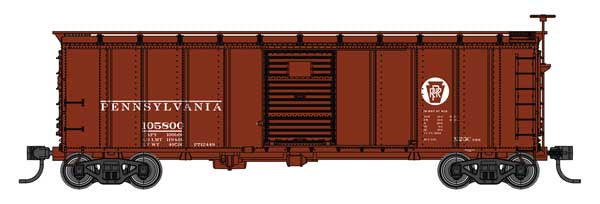 WalthersMainline HO 40' Steel Boxcar with Murphy Ends - Ready to Run -- Pennsylvania Railroad (PRR) #105800