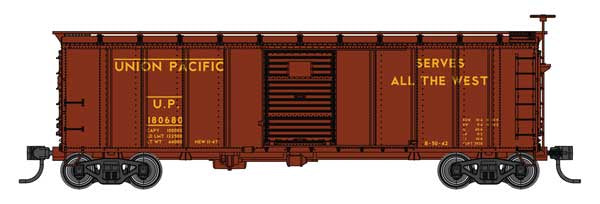 WalthersMainline HO 40' Steel Boxcar with Murphy Ends - Ready to Run -- Union Pacific (UP) #180680