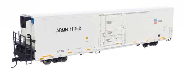WalthersMainline HO 72' Modern Refrigerator Boxcar - Ready to Run -- Union Pacific(R) ARMN #111162 white, high reporting mark, shield & slogan