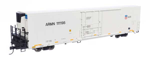 WalthersMainline HO 72' Modern Refrigerator Boxcar - Ready to Run -- Union Pacific(R) ARMN #111195 white, high reporting mark, shield & slogan