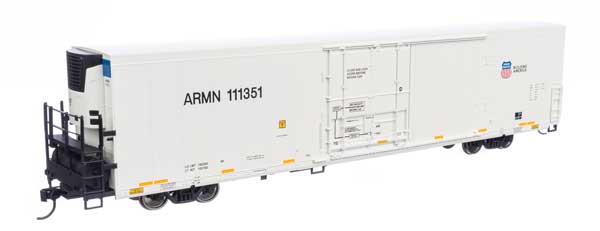 WalthersMainline HO 72' Modern Refrigerator Boxcar - Ready to Run -- Union Pacific(R) ARMN #111351 white, high reporting mark, shield & slogan