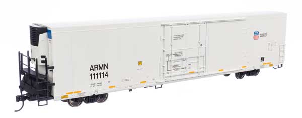 WalthersMainline HO 72' Modern Refrigerator Boxcar - Ready to Run -- Union Pacific(R) ARMN #111114 white, low reporting mark, high shield & slogan