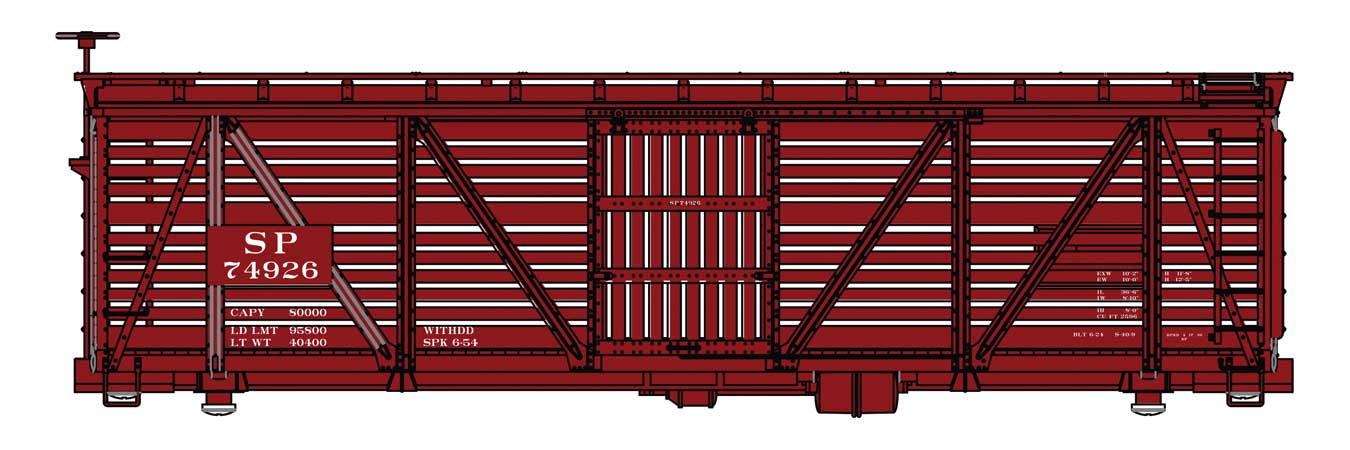 WalthersMainline HO 40'Wood Stock Car - Ready to Run -- Southern Pacific(TM) #74926