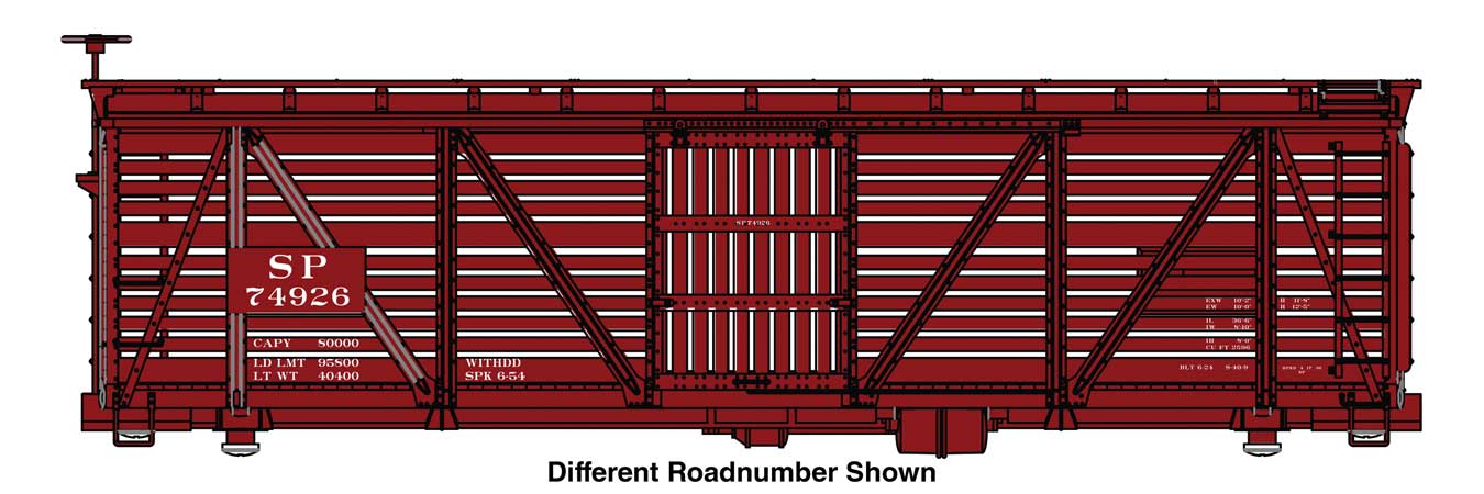 WalthersMainline HO 40'Wood Stock Car - Ready to Run -- Southern Pacific(TM) #74933