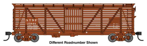 WalthersMainline HO 40' Wood Stock Car with Dreadnaught ends - Ready to Run -- Santa Fe (ATSF) #26755