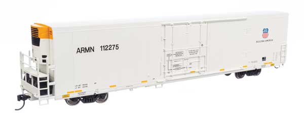 WalthersMainline HO 72' Modern Refrigerator Boxcar - Ready to Run -- Union Pacific(R) ARMN #112275 white, high reporting mark, shield & slogan