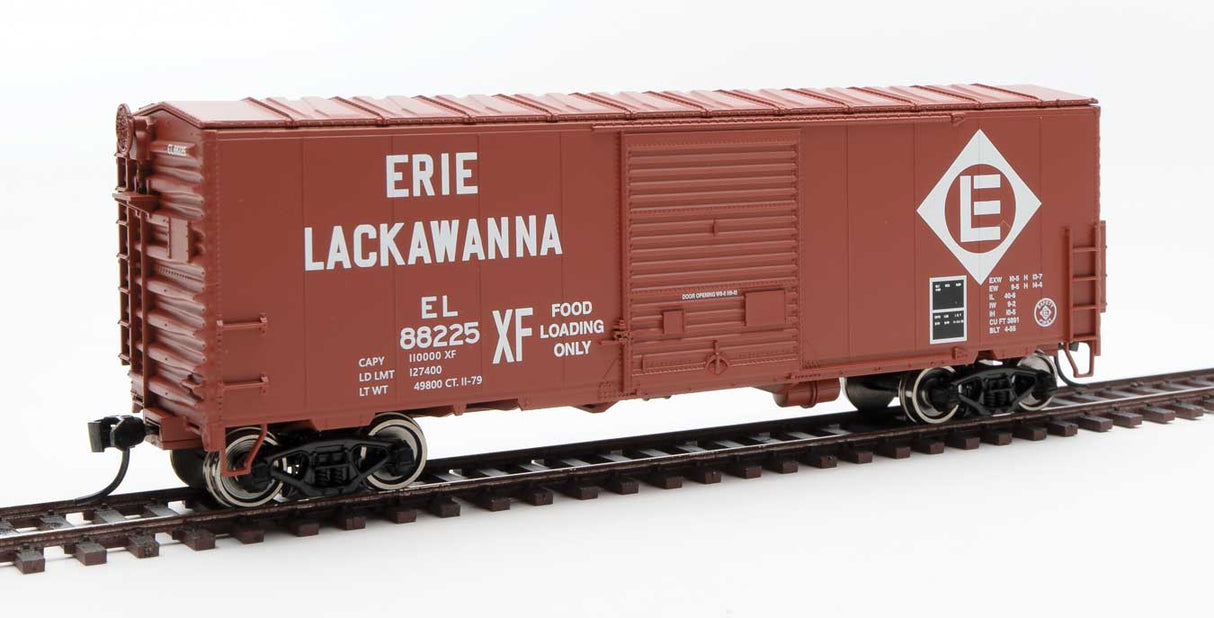 Walthers Mainline 40' ACF Modernized Welded Boxcar w/8' Youngstown Door - Ready to Run -- Erie Lackawanna #88225 - 910-45003