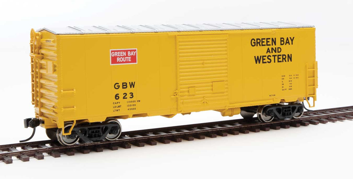 Walthers Mainline 40' ACF Modernized Welded Boxcar w/8' Youngstown Door - Ready to Run -- Green Bay & Western #623 - 910-45006