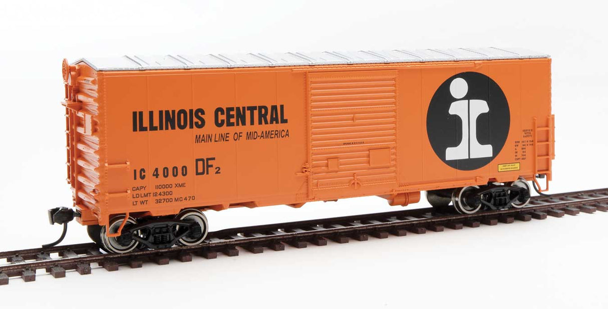 Walthers Mainline 40' ACF Modernized Welded Boxcar w/8' Youngstown Door - Ready to Run -- Illinois Central #4000 - 910-45007