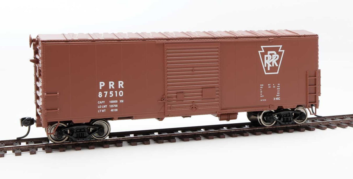 Walthers Mainline 40' ACF Modernized Welded Boxcar w/8' Youngstown Door - Ready to Run -- Pennsylvania Railroad #87510 - 910-45016