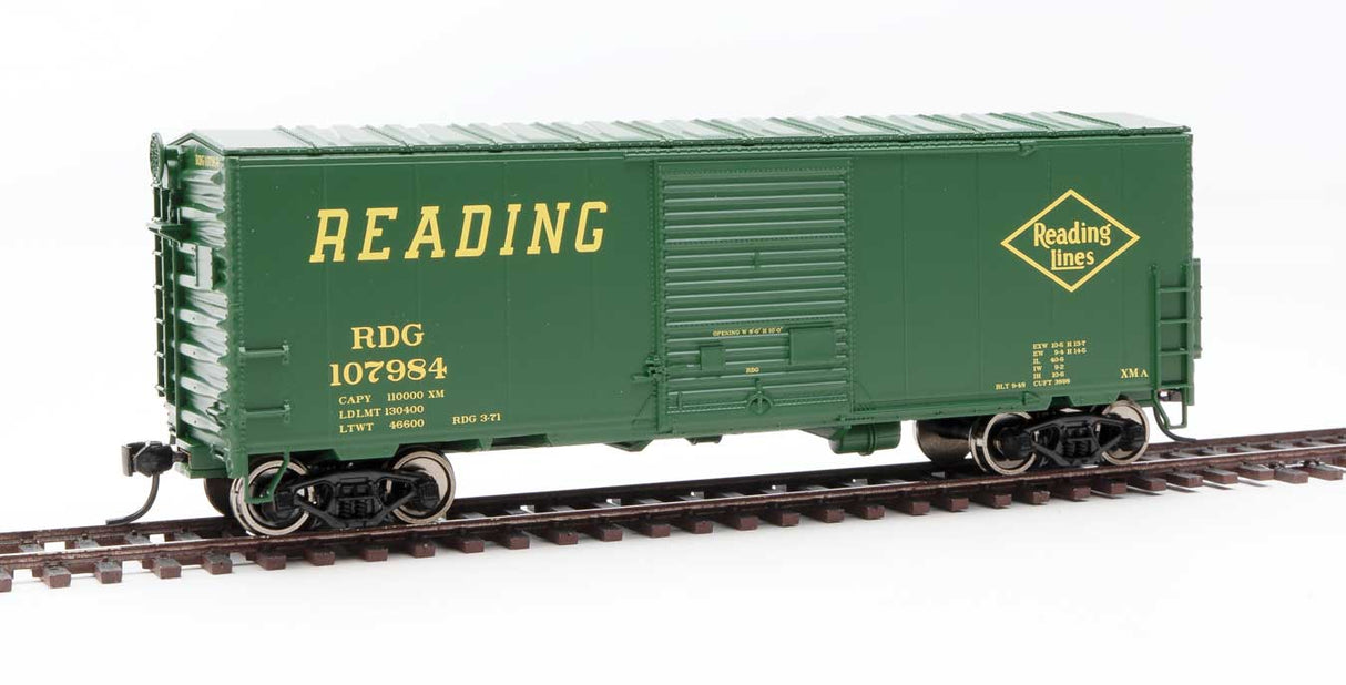 Walthers Mainline 40' ACF Modernized Welded Boxcar w/8' Youngstown Door - Ready to Run -- Reading #107984 - 910-45020