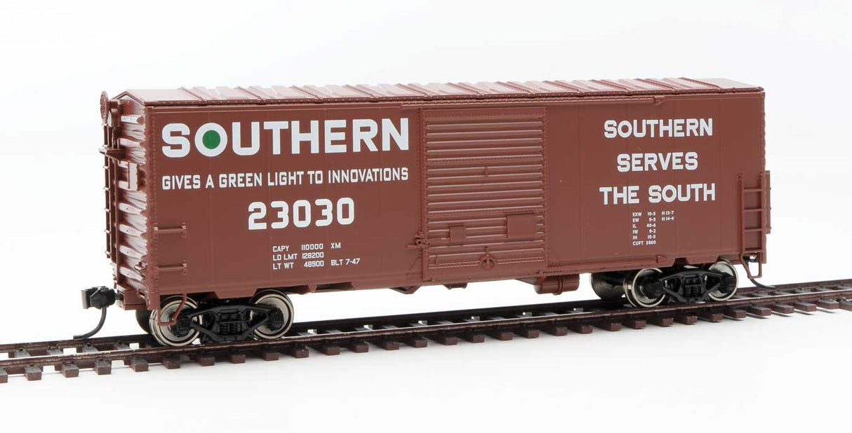 Walthers Mainline 40' ACF Modernized Welded Boxcar w/8' Youngstown Door - Ready to Run -- Southern #23030 - 910-45023
