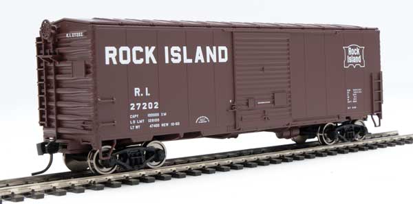 Walthers Mainline 40' ACF Modernized Welded Boxcar w/8' Youngstown Door - Ready to Run -- Rock Island #27202 - 910-45043
