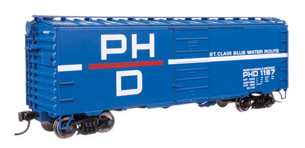 WalthersMainline HO 40' PS-1 Boxcar - Ready to Run -- Port Huron & Detroit (PH&D) #1167