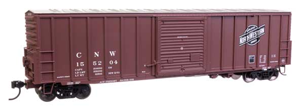 50' ACF Exterior Post Dreadnaught End Plate B Boxcar - Ready to Run -- Chicago & North Western(TM) #155204