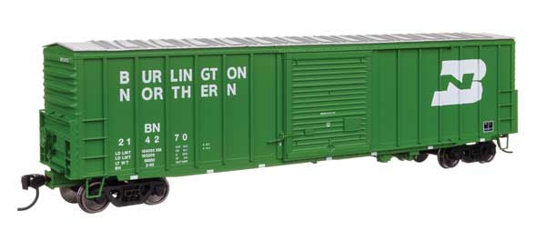 WalthersMainline HO 50' ACF Exterior Post Dreadnaught End Plate B Boxcar - Ready to Run -- Burlington Northern #214270