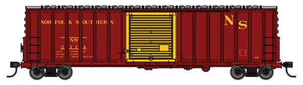 WalthersMainline HO 50' ACF Exterior Post Dreadnaught End Plate B Boxcar - Ready to Run -- Norfolk Southern #2114