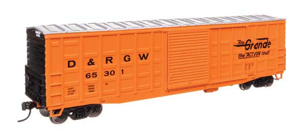 WalthersMainline HO 50' Waffle Side Boxcar - Ready To Run -- Denver & Rio Grande Western (TM) #65301 (Youngstown Door)