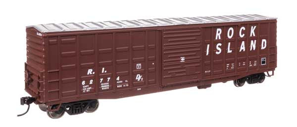 WalthersMainline HO 50' Waffle Side Boxcar - Ready To Run -- Rock Island #62774 (Pullman-Standard Door)