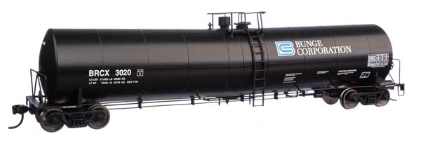 WalthersMainline HO Trinity 25,000-Gallon Tank Car - Ready to Run -- Bunge Corp. BRCX #3020