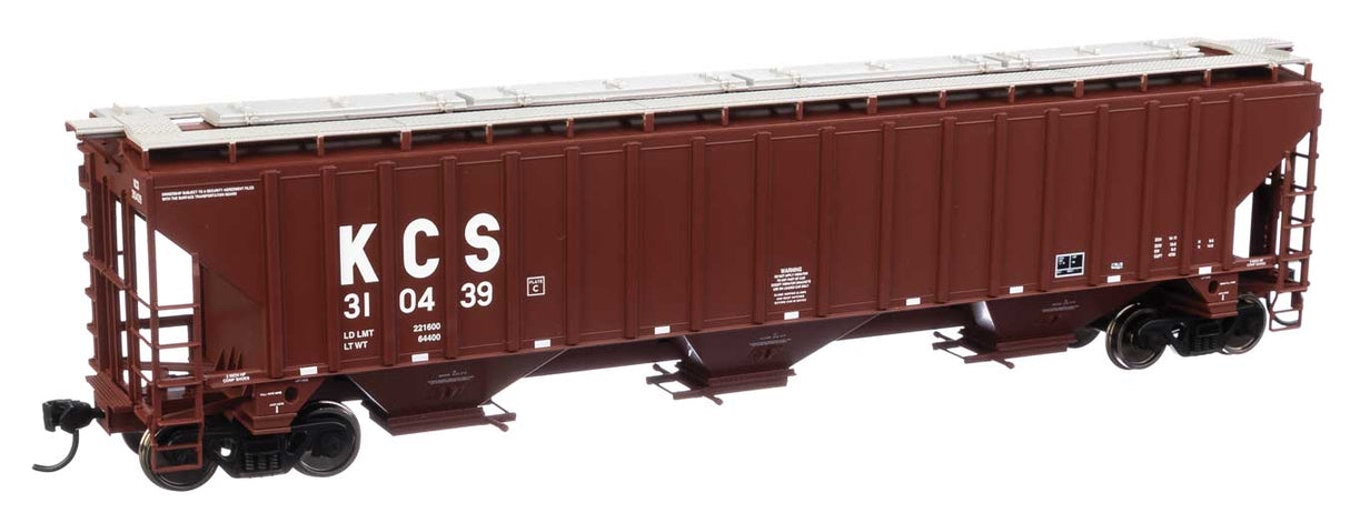 Walthers Mainline HO 57' Trinity 4750 3-Bay Covered Hopper - Ready to Run -- Kansas City Southern #310439