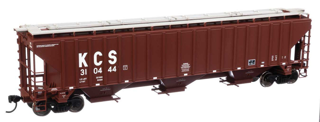 Walthers Mainline HO 57' Trinity 4750 3-Bay Covered Hopper - Ready to Run -- Kansas City Southern #310444