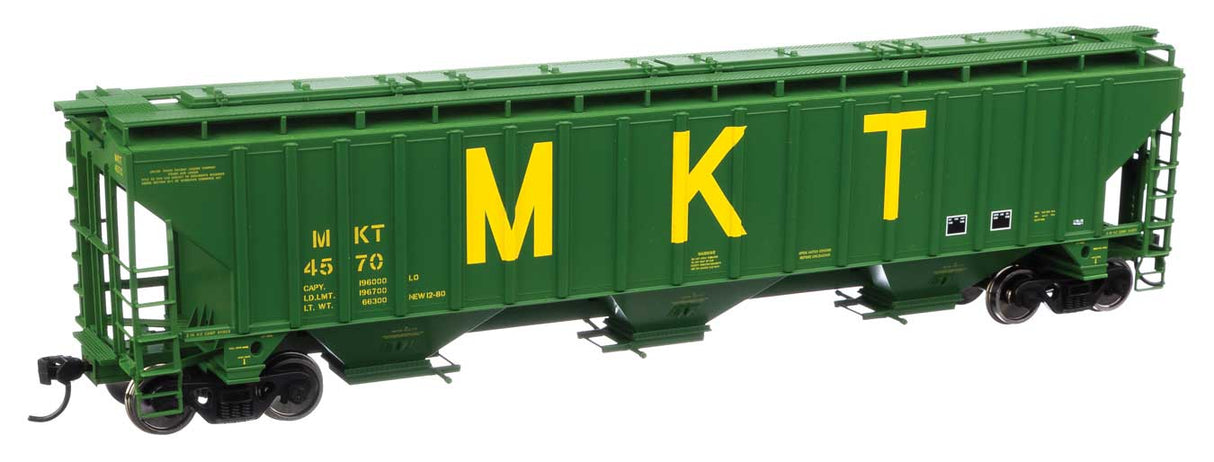 Walthers Mainline HO 57' Trinity 4750 3-Bay Covered Hopper - Ready to Run -- Missouri-Kansas-Texas(TM) #4570