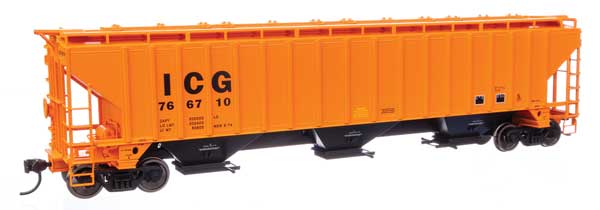 WalthersMainline HO 57' Trinity 4750 3-Bay Covered Hopper - Ready to Run -- Illinois Central Gulf #766710