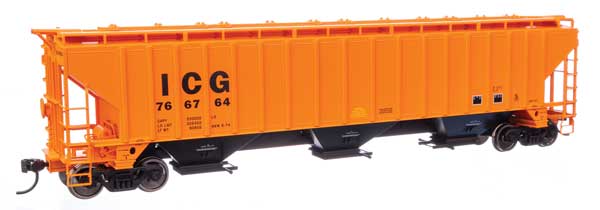 WalthersMainline HO 57' Trinity 4750 3-Bay Covered Hopper - Ready to Run -- Illinois Central Gulf #766764
