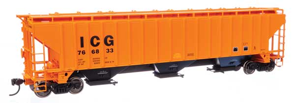 WalthersMainline HO 57' Trinity 4750 3-Bay Covered Hopper - Ready to Run -- Illinois Central Gulf #766833