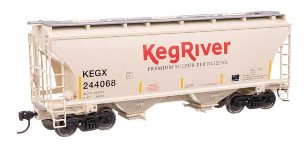 WalthersMainline HO 39' Trinity 3281 2-Bay Covered Hopper - Ready-to-Run -- Keg River #244068
