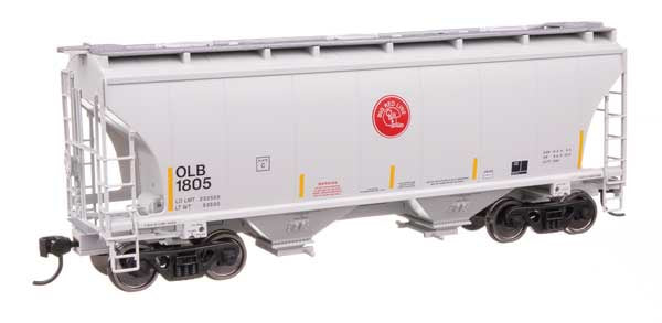 WalthersMainline HO 39' Trinity 3281 2-Bay Covered Hopper - Ready-to-Run -- Omaha, Lincoln and Beatrice Rwy #1805