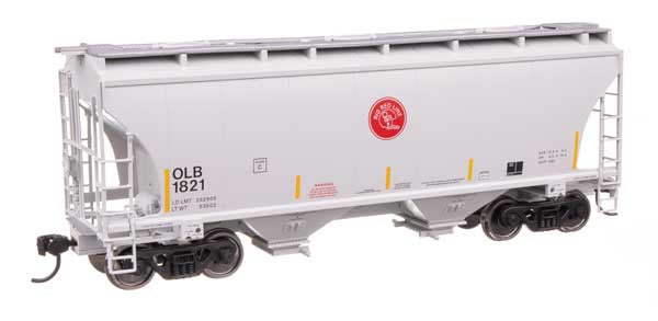 WalthersMainline HO 39' Trinity 3281 2-Bay Covered Hopper - Ready-to-Run -- Omaha, Lincoln and Beatrice Rwy #1821