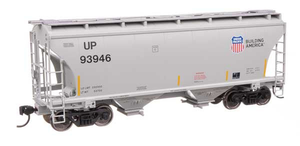 WalthersMainline HO 39' Trinity 3281 2-Bay Covered Hopper - Ready-to-Run -- Union Pacific (UP) #93946