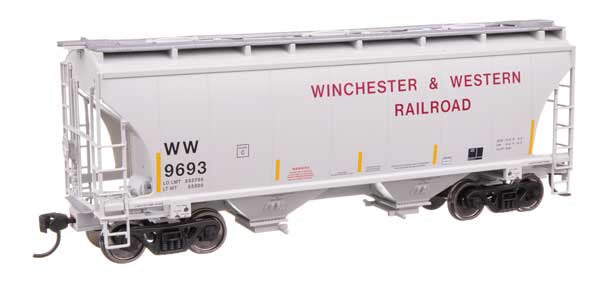 WalthersMainline HO 39' Trinity 3281 2-Bay Covered Hopper - Ready-to-Run -- Winchester & Western (WW) #9693