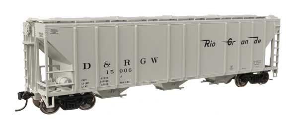 50' Pullman-Standard PS2-CD 4427 3-Bay Covered Hopper - Ready to Run -- Denver & Rio Grande Western #15006