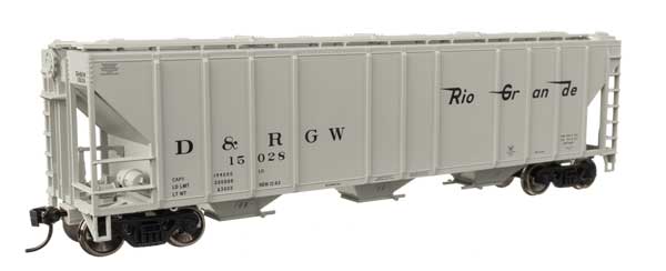 50' Pullman-Standard PS2-CD 4427 3-Bay Covered Hopper - Ready to Run -- Denver & Rio Grande Western #15028