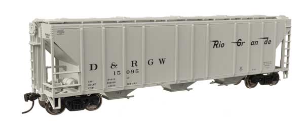 50' Pullman-Standard PS2-CD 4427 3-Bay Covered Hopper - Ready to Run -- Denver & Rio Grande Western #15095