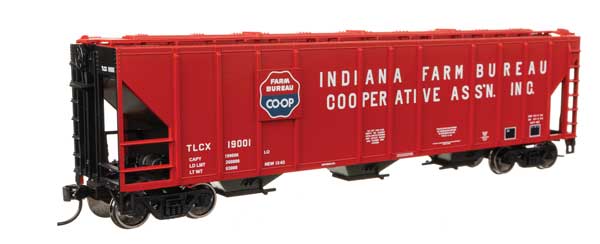 50' Pullman-Standard PS2-CD 4427 3-Bay Covered Hopper - Ready to Run -- Indiana Farm Bureau TLCX #19001