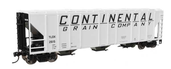 50' Pullman-Standard PS2-CD 4427 3-Bay Covered Hopper - Ready to Run -- Continental Grain Co TLDX #2615