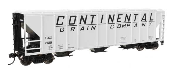 50' Pullman-Standard PS2-CD 4427 3-Bay Covered Hopper - Ready to Run -- Continental Grain Co TLDX #2619