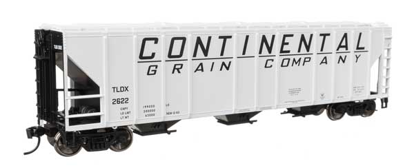 50' Pullman-Standard PS2-CD 4427 3-Bay Covered Hopper - Ready to Run -- Continental Grain Co TLDX #2622
