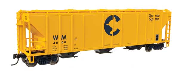 50' Pullman-Standard PS2-CD 4427 3-Bay Covered Hopper - Ready to Run -- Western Maryland #4668