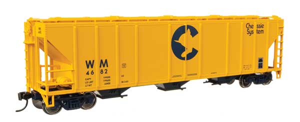 50' Pullman-Standard PS2-CD 4427 3-Bay Covered Hopper - Ready to Run -- Western Maryland #4682
