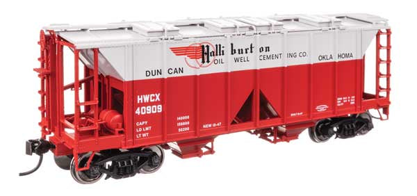 WalthersMainline HO ACF 1958 Cu Ft Covered Hopper - Ready to Run -- Halliburton HWCX #40909