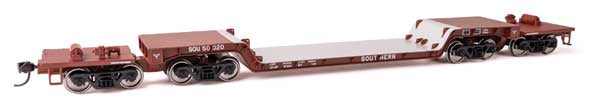 WalthersMainline HO 81' 8-Axle Depressed Center Flatcar - Ready to Run -- Southern #50020