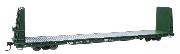 Walthers Mainline HO 68' Bulkhead Flatcar - Ready to Run -- BC Rail #66528